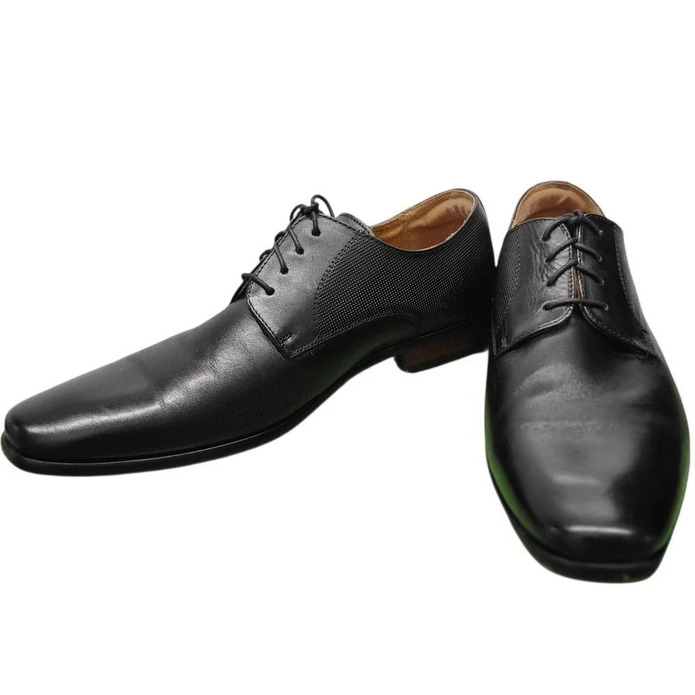 Florsheim Mens Black Leather Lace Up‎ Dress Shoes Business  9.5D (medium) HG9240